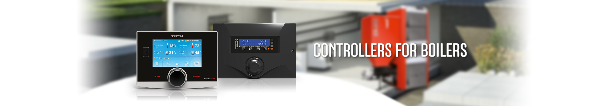 Controllers for boilers, boiler thermostat, central heating controls - TECH Controllers - TECH Sterowniki